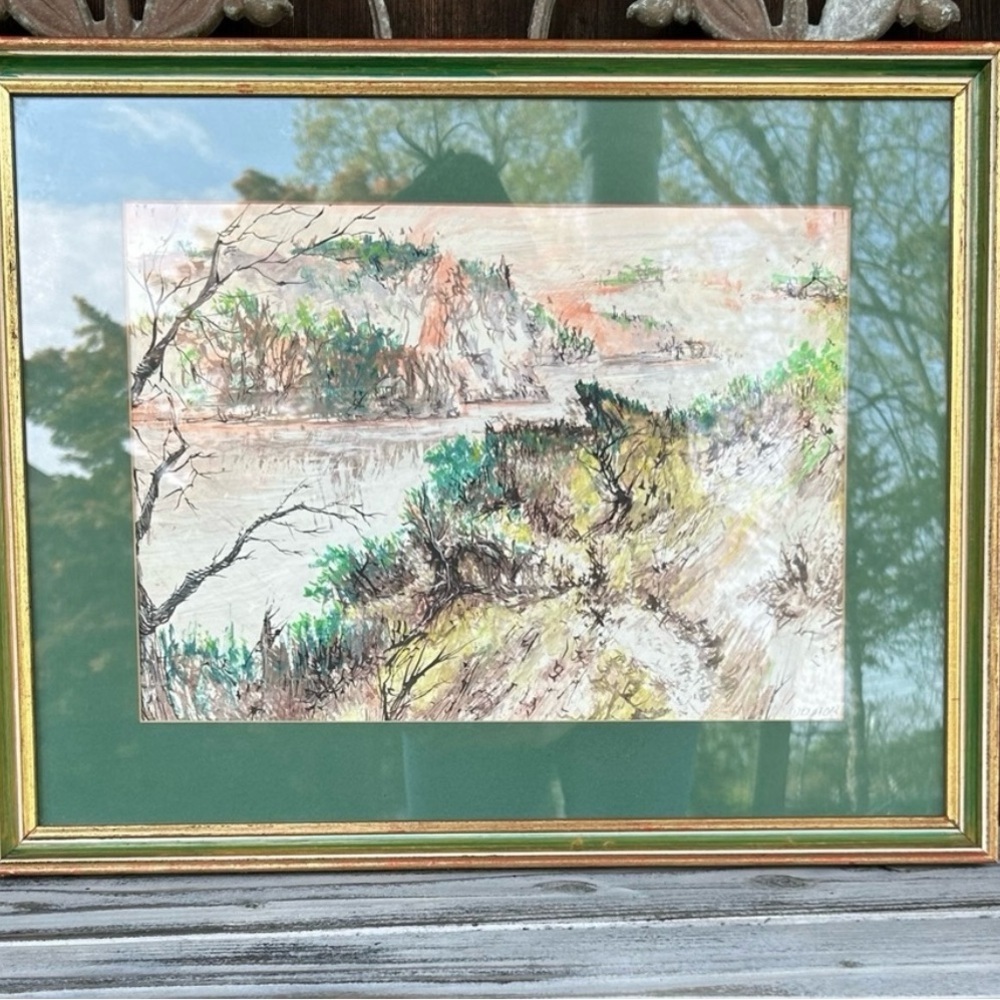 Original Oil Impressionist Landscape Painting: Fisherman's Sky, Signed Delmor - Picture 8 of 8